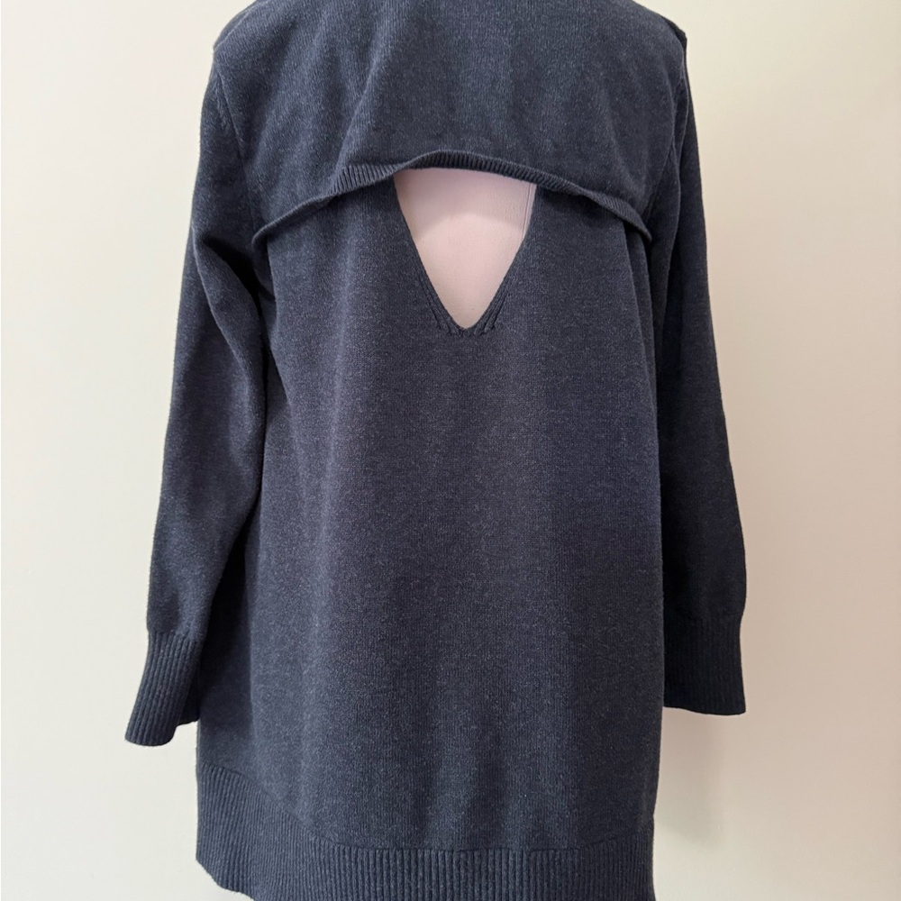 CABI “Victoria” navy blue 100% cotton cardigan sweater in size medium - Picture 5 of 11